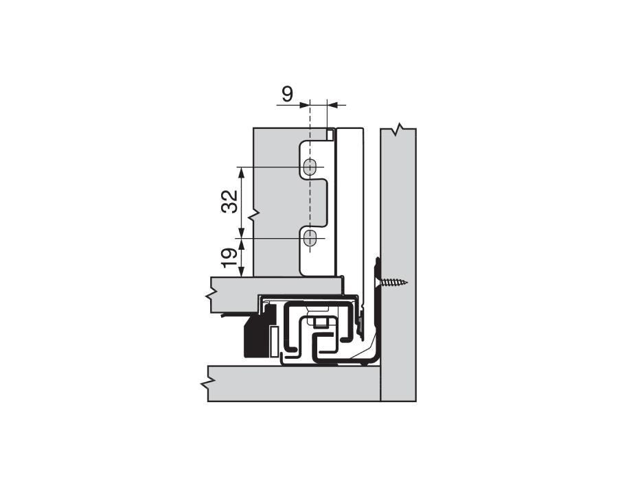 Blum LEGRABOX pure back fixings bracket M height Nickel ZB7M000S