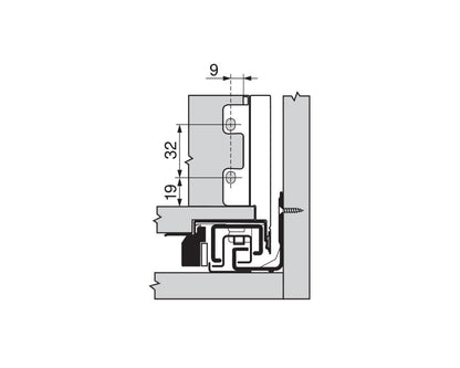 Blum LEGRABOX pure back fixings bracket M height Nickel ZB7M000S