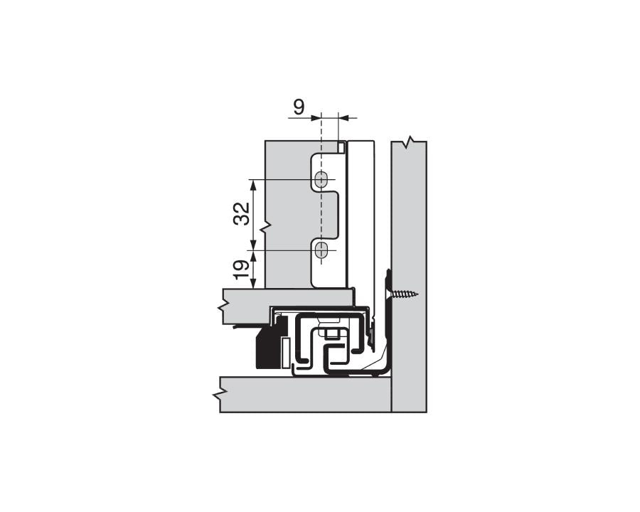 Blum LEGRABOX Pure Back M Fixing Set Orion Grey ZB7M000S