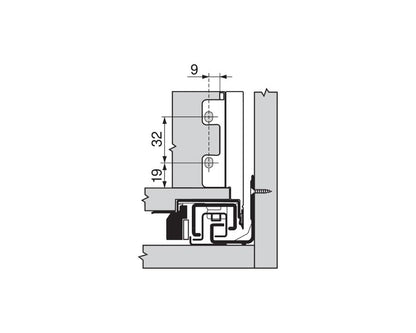 Blum LEGRABOX Pure Back M Fixing Set Orion Grey ZB7M000S