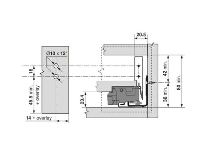 Blum LEGRABOX pure EXPANDO Front Fixing Bracket set N Height ZF7N70E2