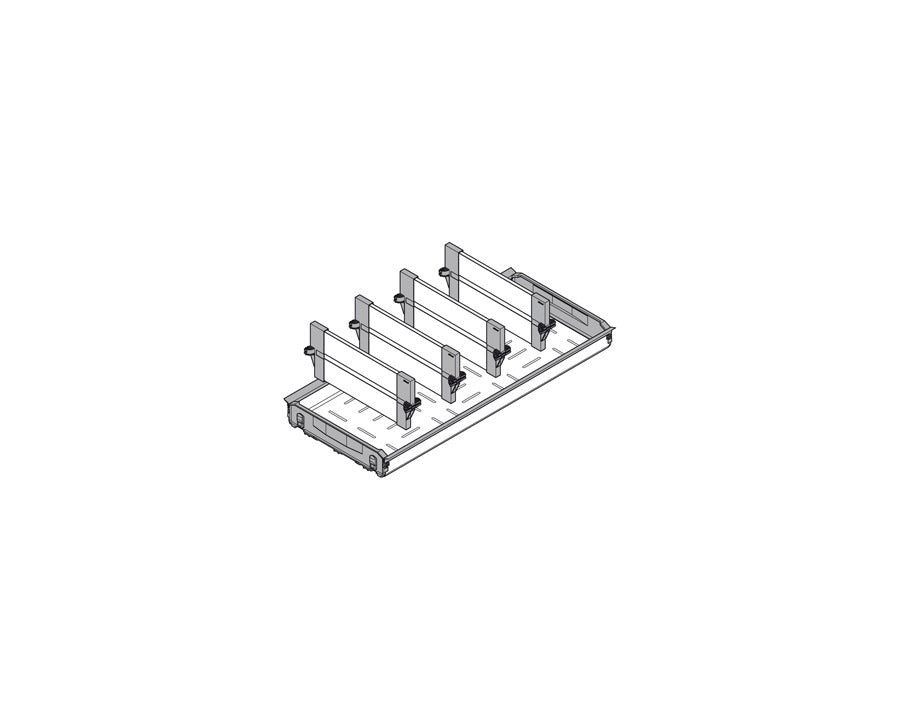 Blum TANDEMBOX intivo ORGA-LINE Drawer Insert Bottle Tray Set 500mm Stainless Steel Anti fingermark ZFL.30BFI6 Includes 3 lateral dividers