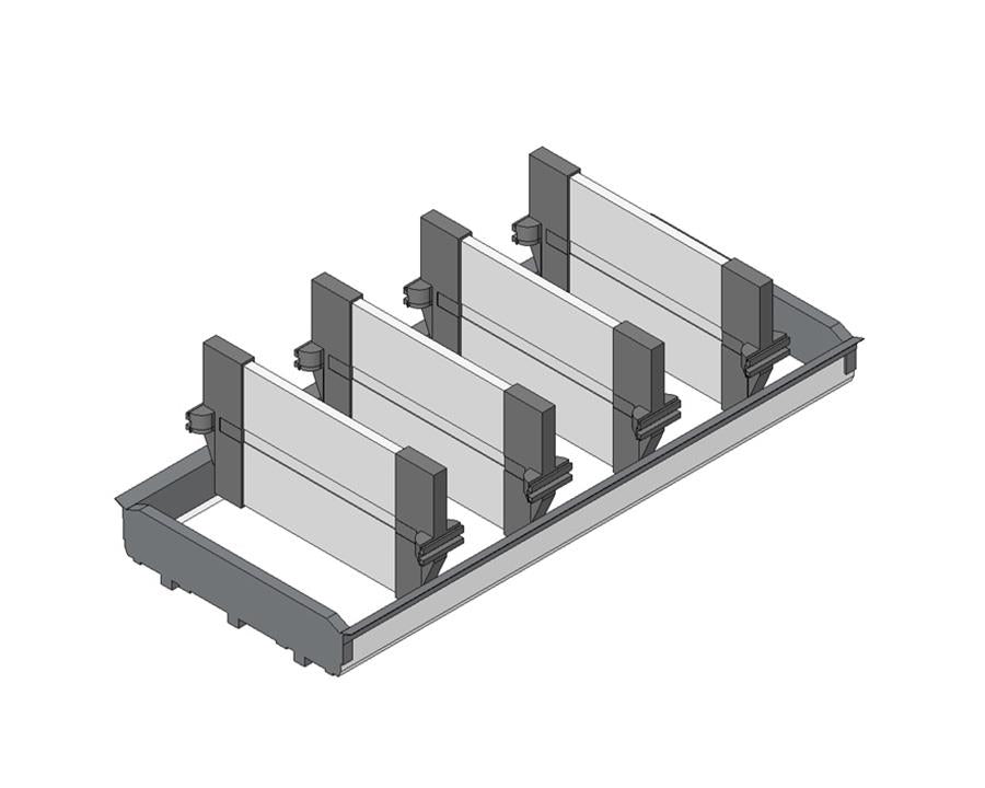 Blum TANDEMBOX intivo ORGA-LINE Drawer Insert Bottle Tray Set 500mm Stainless Steel Anti fingermark ZFL.30BFI6 Includes 3 lateral dividers