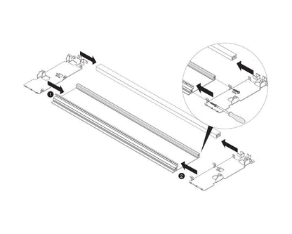 Blum LEGRABOX pure Front Fixing Component Glass Element Carbon Black ZI7.2CS0