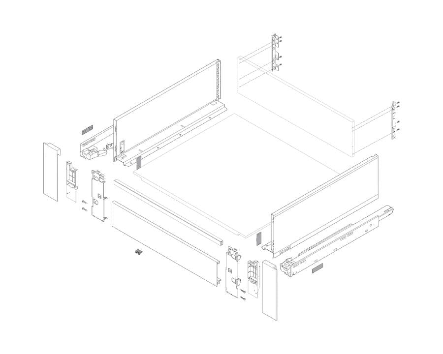 Blum LEGRABOX pure Cross Gallery Rail, CW=1200mm, cut to size Carbon Black ZR7.1080U