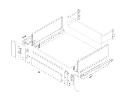 Blum LEGRABOX pure Cross Gallery, CW=1200mm, cut to size Stainless Steel ZR7.1080U