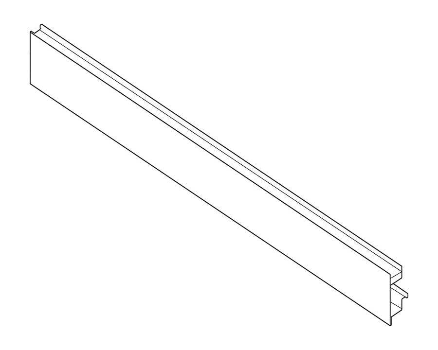 Blum LEGRABOX pure front section, with groove for inner pull out with design element, Stainless Steel CW=1200mm for cutting to size ZV7.1043MN1