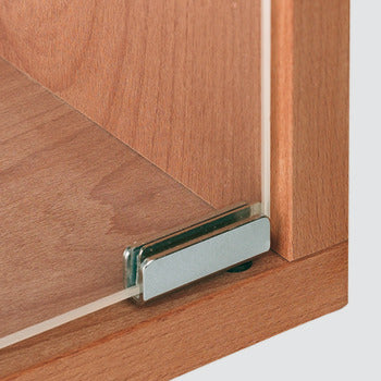 Simplex-Inset Glass Door Hinge | Brushed Chrome