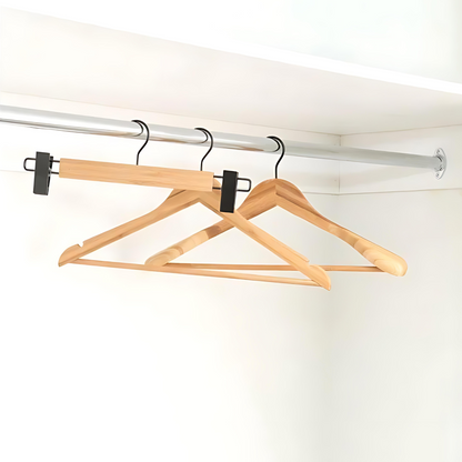 Bamboo Clip Pants Hangers 2 Pack – Black Matte Hook-1