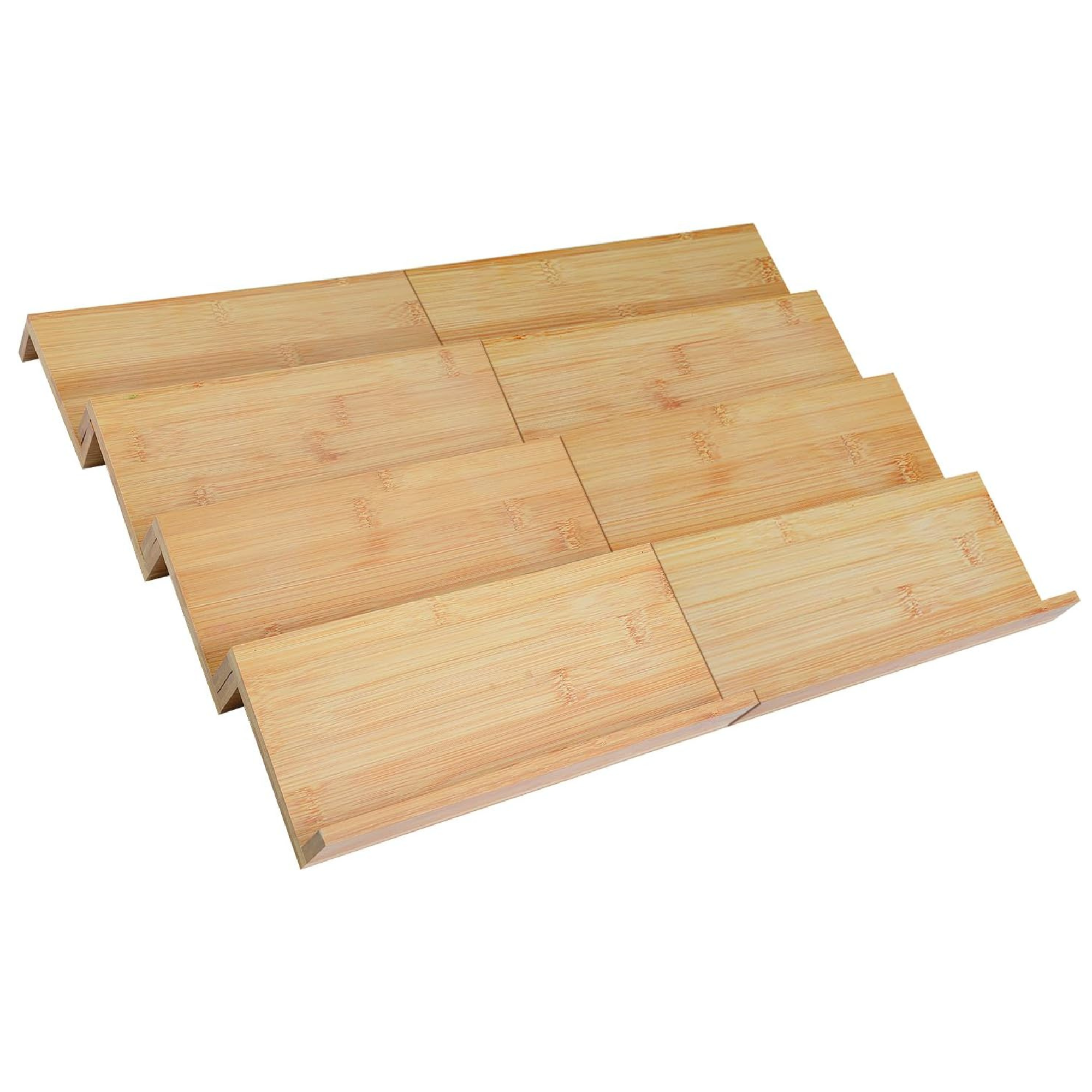 Bamboo Drawer Spice Rack – 8-Tier Organiser Set – Imperial Glass and Timber