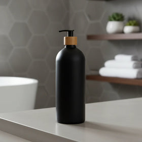 Black Bathroom Pump Bottle – 1 L Refillable Dispenser