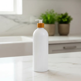 White Bathroom Pump Bottle – 1 L Refillable Dispenser