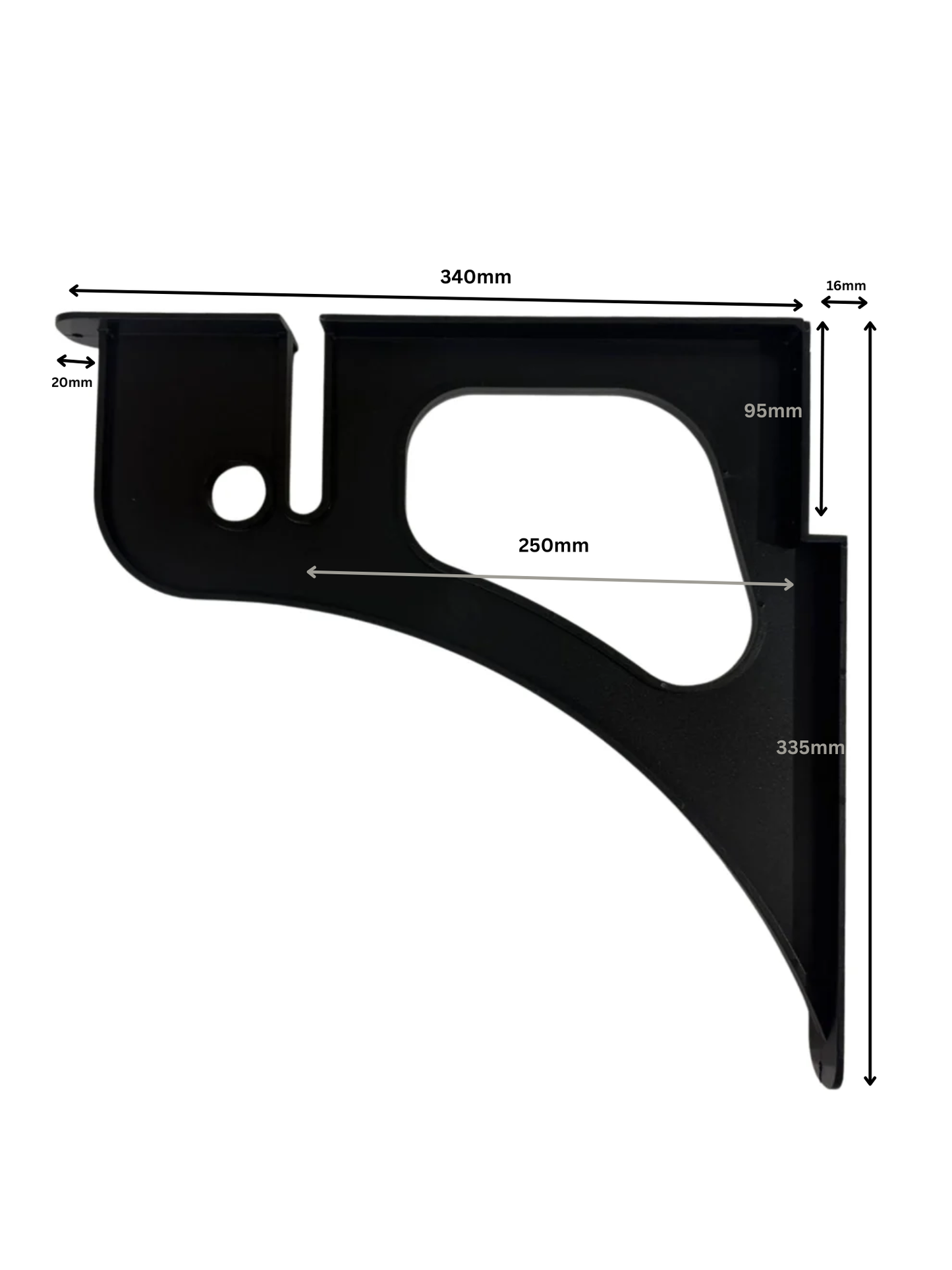 Wardrobe Shelf Bracket | Matt Black
