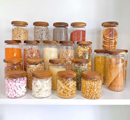 1200ml Acacia Glass Jar – Airtight Kitchen Storage-3