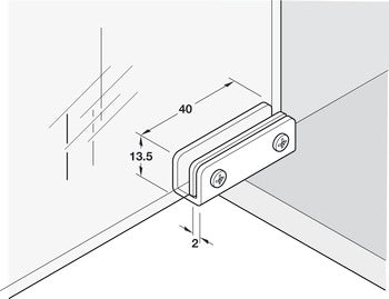 Simplex-Inset Glass Door Hinge | Brushed Chrome