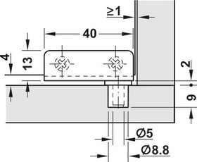 Simplex-Inset Glass Door Hinge | Black