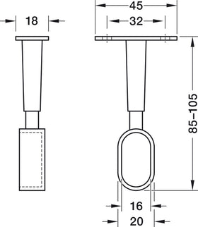 Oval Pillar End Adjustable | 16mm | Chrome