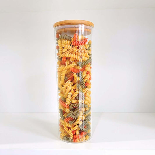 2100ml Glass Storage Jar with Bamboo Lid-0