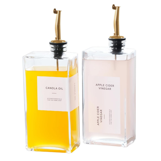 Glass Oil & Vinegar Dispenser Set – 2 Pack (500ml, Book Style)-0