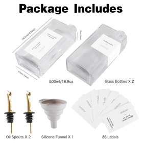 Glass Oil & Vinegar Dispenser Set – Book Style (2 x 350ml)