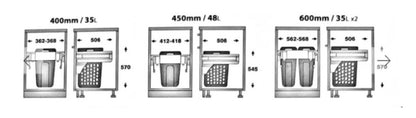 Pull Out hamper - 600mm cabinet