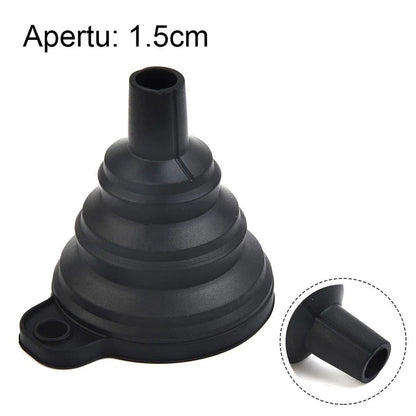 Black Foldable Silicone Funnel for Jars & Liquids-1