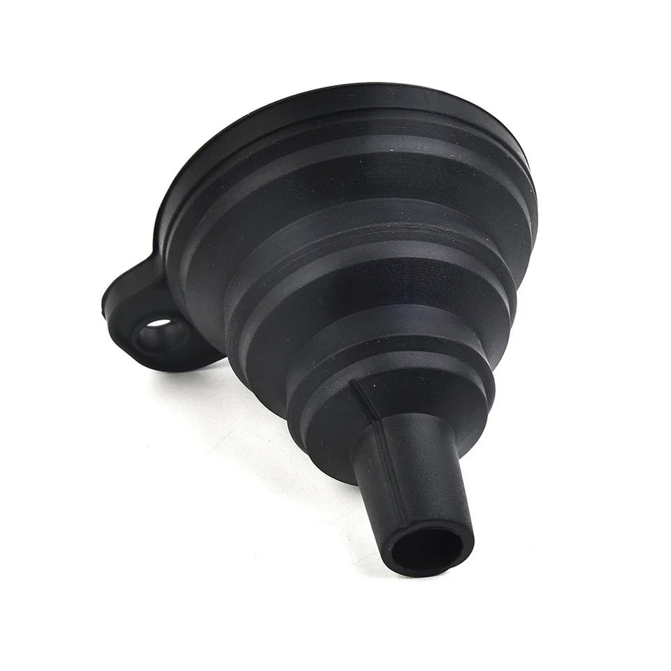 Black Foldable Silicone Funnel for Jars & Liquids-3