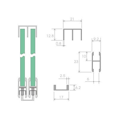 Cabinet Sliding Doors Track Profiles