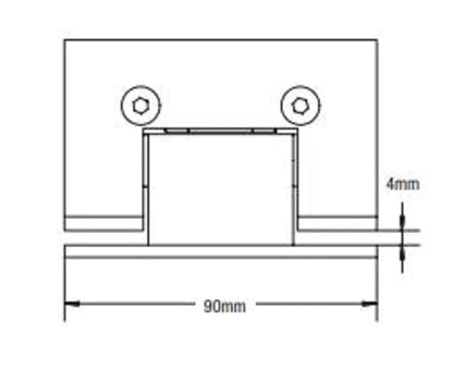 Wall to Glass Offset Shower Screen Hinge Brushed Brass