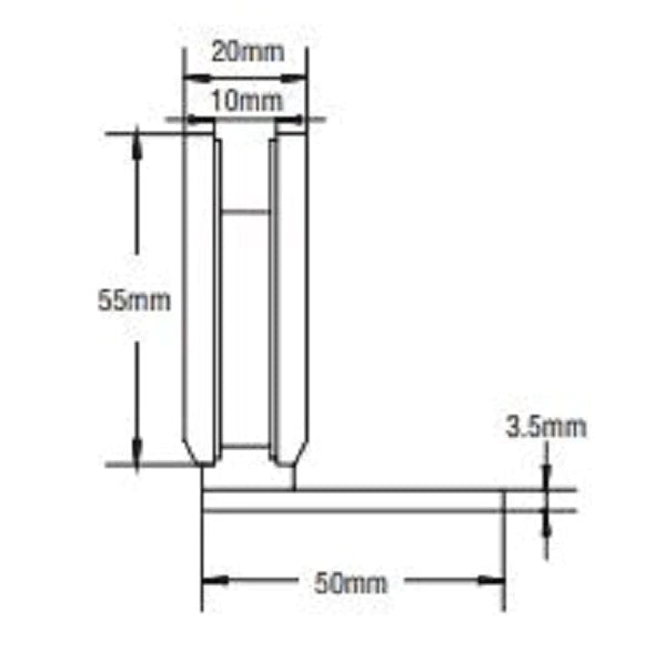 Wall to Glass Offset Shower Screen Hinge Matte Black