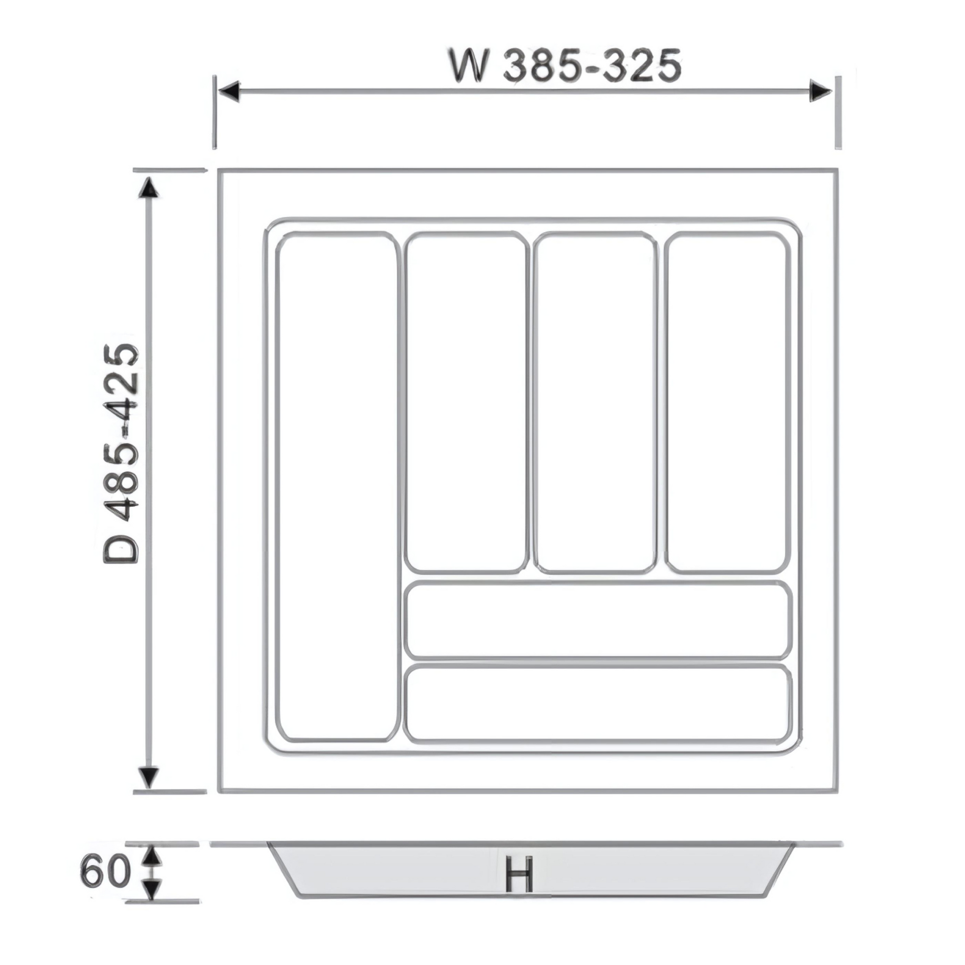White Cutlery Tray 430x480mm-1