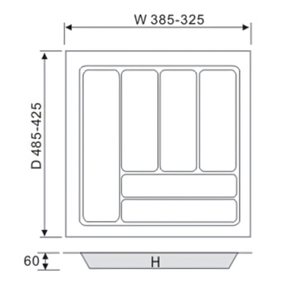 White Cutlery Tray 430x480mm-1