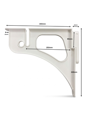 Wardrobe Shelf Bracket | Matt White