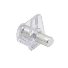 5mm clear plastic shelf support pins for cabinets, wardrobes and furniture shelving