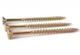 8G x 75mm gold chipboard screw for fastening timber, chipboard, MDF, and plywood