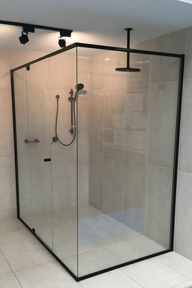 Pivot Door | L Shape | Semi Frameless Shower Screen