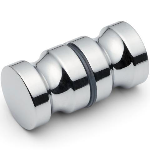 Back-to-back shower door knob for glass shower screens, providing a sleek and practical door handle solution