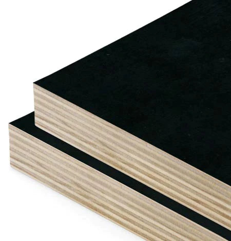 Black super lightweight laminated plywood 16mm – durable engineered timber sheet with black laminate finish on both sides, ideal for furniture making, cabinetry, shopfitting, joinery, and interior construction applications with a moisture resistant ply core