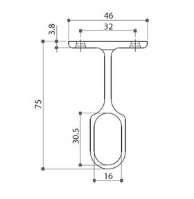 Oval Pillar Centre | 16mm | White