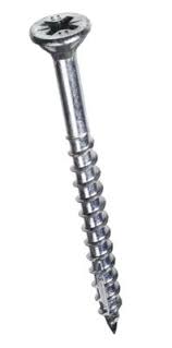 Chrome 8G x 60mm chipboard screws with countersunk heads for cabinet assembly, woodworking and DIY projects