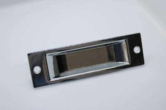 Chrome 32mm flush pull handle for recessed cabinet doors, sliding doors, drawers and furniture