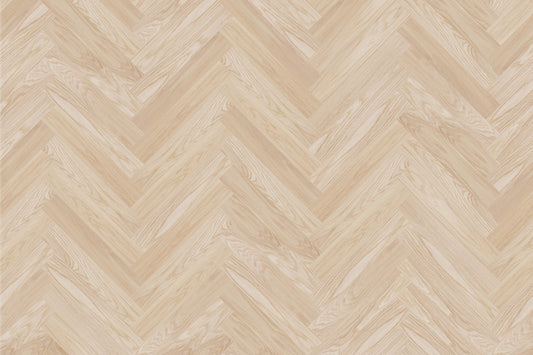 Coswick Vanilla engineered oak herringbone flooring featuring a light natural timber finish, premium hardwood construction, and elegant parquet pattern.