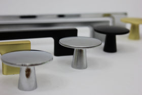 Brushed Gold Craftline Round Knob - Contemporary Kitchen Handle