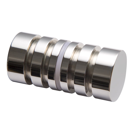 Cylindrical shower door knob for glass shower screens, offering a sleek and practical door handle design