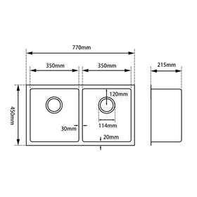 Premium Double Bowl Undermount Kitchen Sink – 18/10 Stainless Steel, Satin Finish