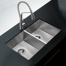 Premium Double Bowl Undermount Kitchen Sink – 18/10 Stainless Steel, Satin Finish