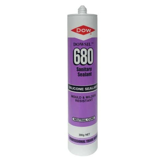 Dowsil 680 translucent silicone sealant 300g for mould-resistant sealing in kitchens, bathrooms and wet areas