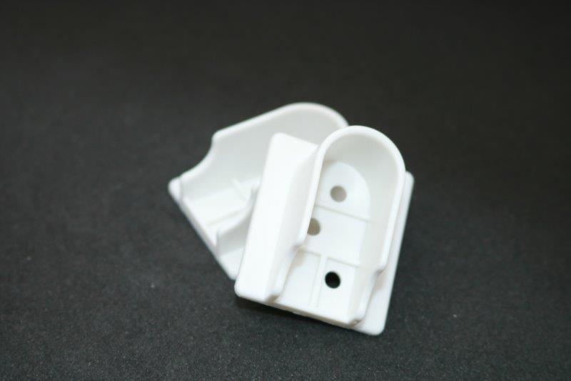 White Plastic U Flange 16mm - Imperial Glass and Timber