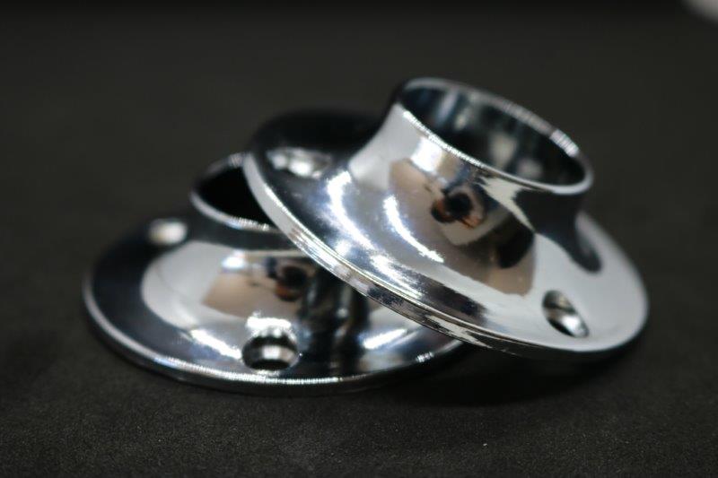 Chrome Round Flange 25mm (Round) - Imperial Glass and Timber