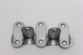Oval End Flange | 16mm | Brushed Silver